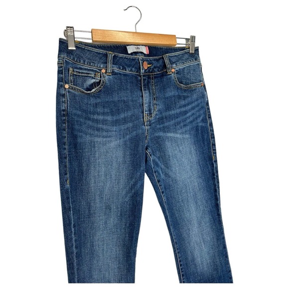 CAbi Jeans Womens 8 The Skinny Classic Wash Mid Rise Raw Hem Stretch 5882 Blue - Picture 6 of 15
